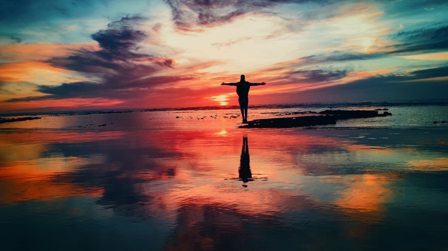 A stunning example of fine art photography featuring a serene landscape at sunset